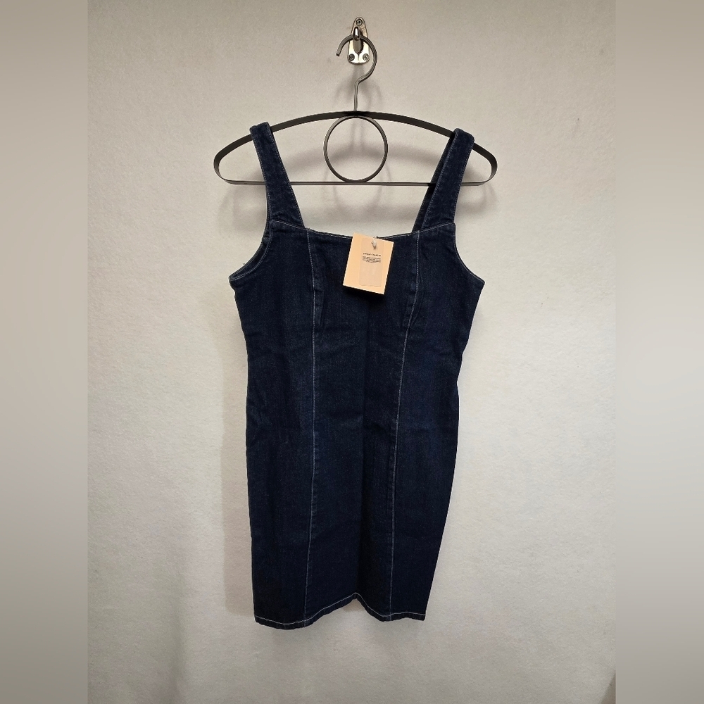 MINKPINK The Midnight Hour Darkwash Cotton Blue Denim Mini Dress Size Medium - Picture 14 of 14